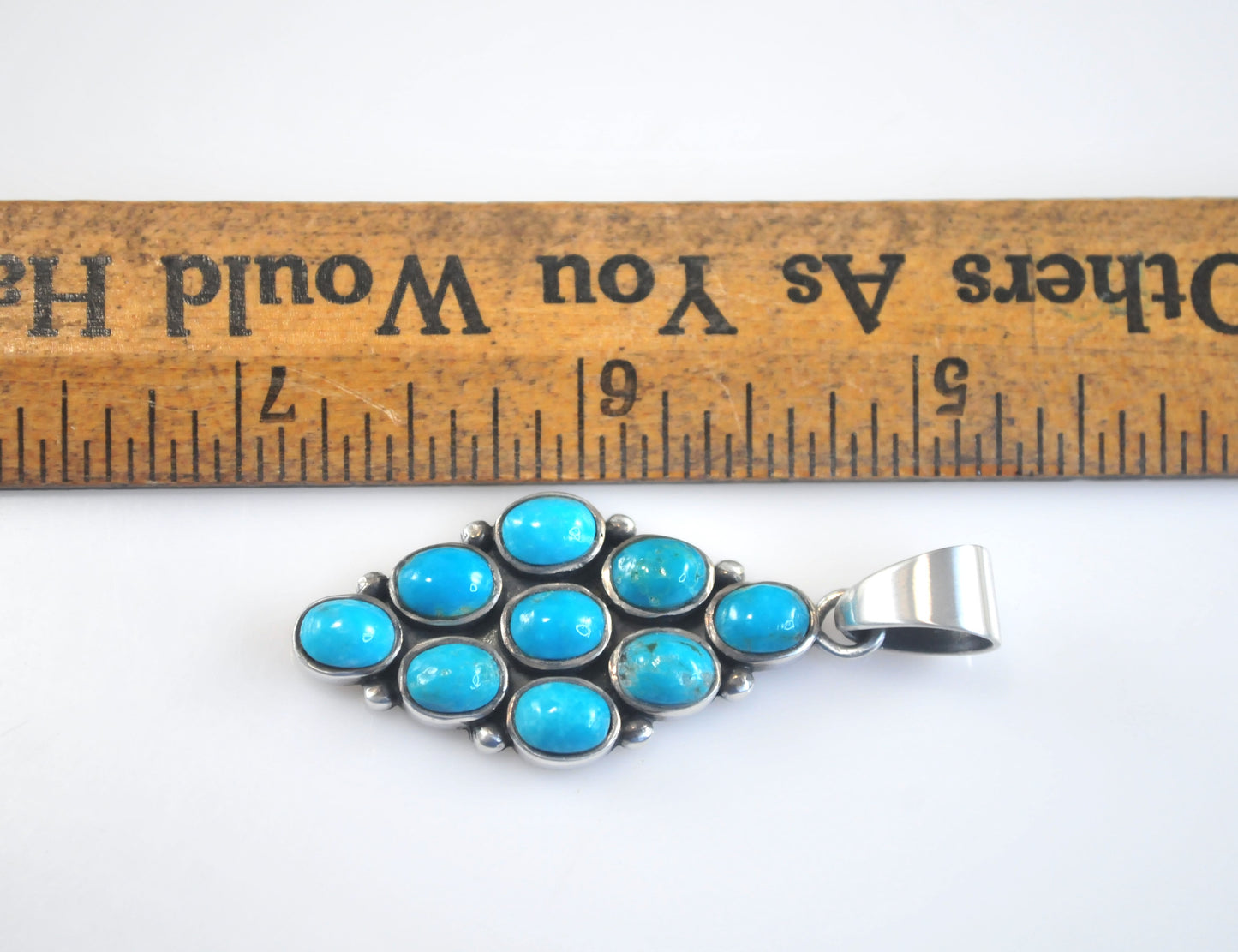 Signed Native American Turquoise Pendant