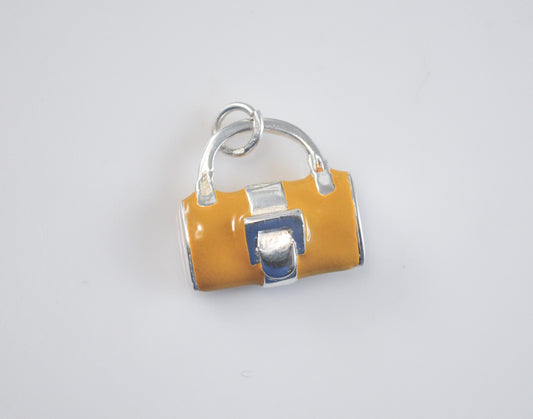 Sterling Silver Enamel Purse Pendant