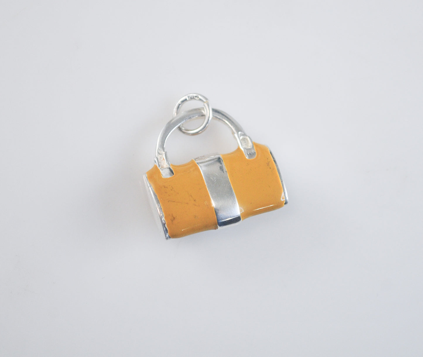 Sterling Silver Enamel Purse Pendant