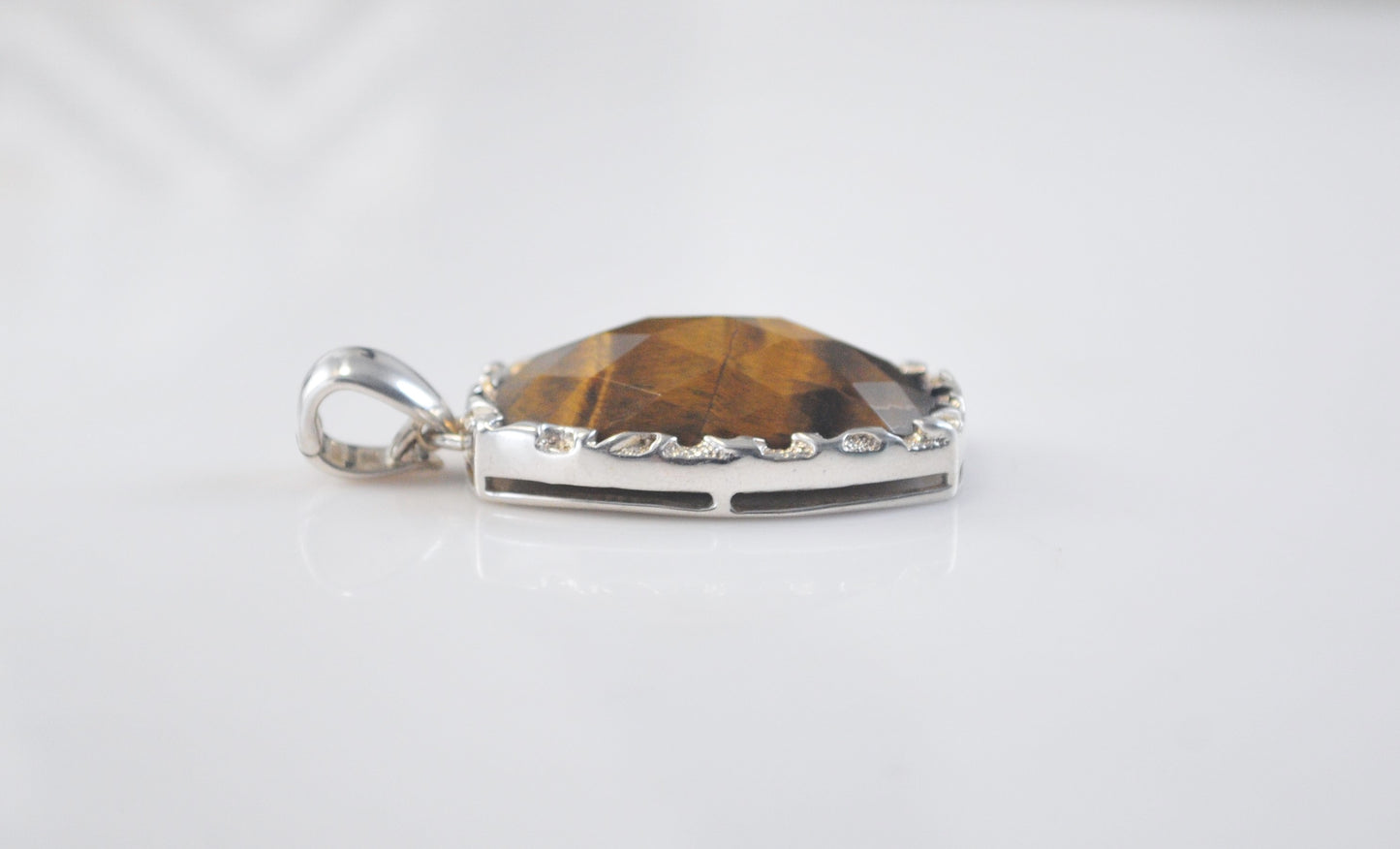 Designer Sterling Silver Tiger's Eye Enhancer Pendant