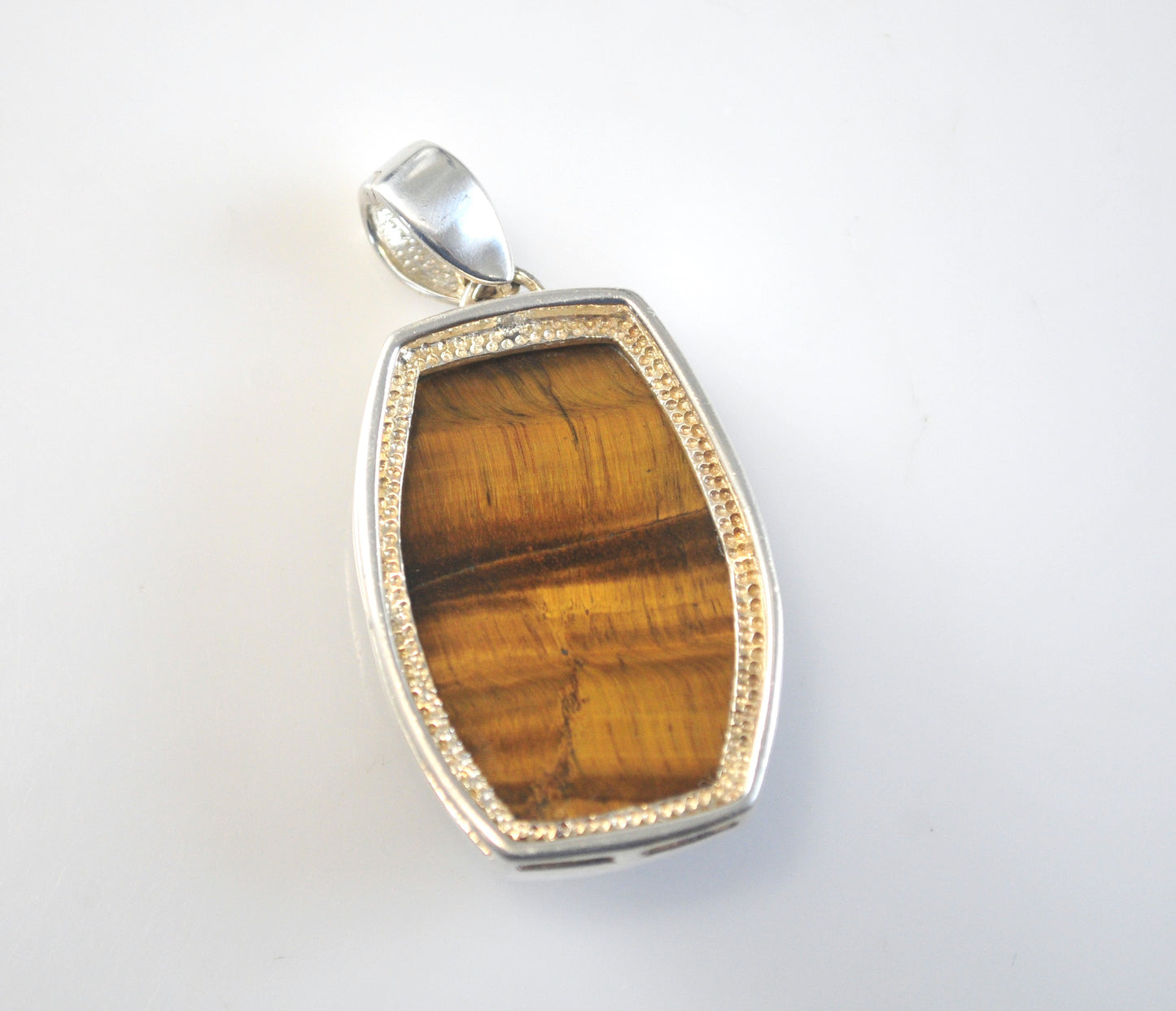 Designer Sterling Silver Tiger's Eye Enhancer Pendant