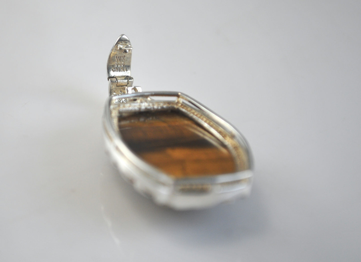 Designer Sterling Silver Tiger's Eye Enhancer Pendant