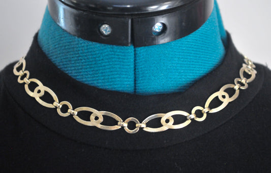 Vintage Symmetalic Sterling Silver Gold Filled Choker Necklace