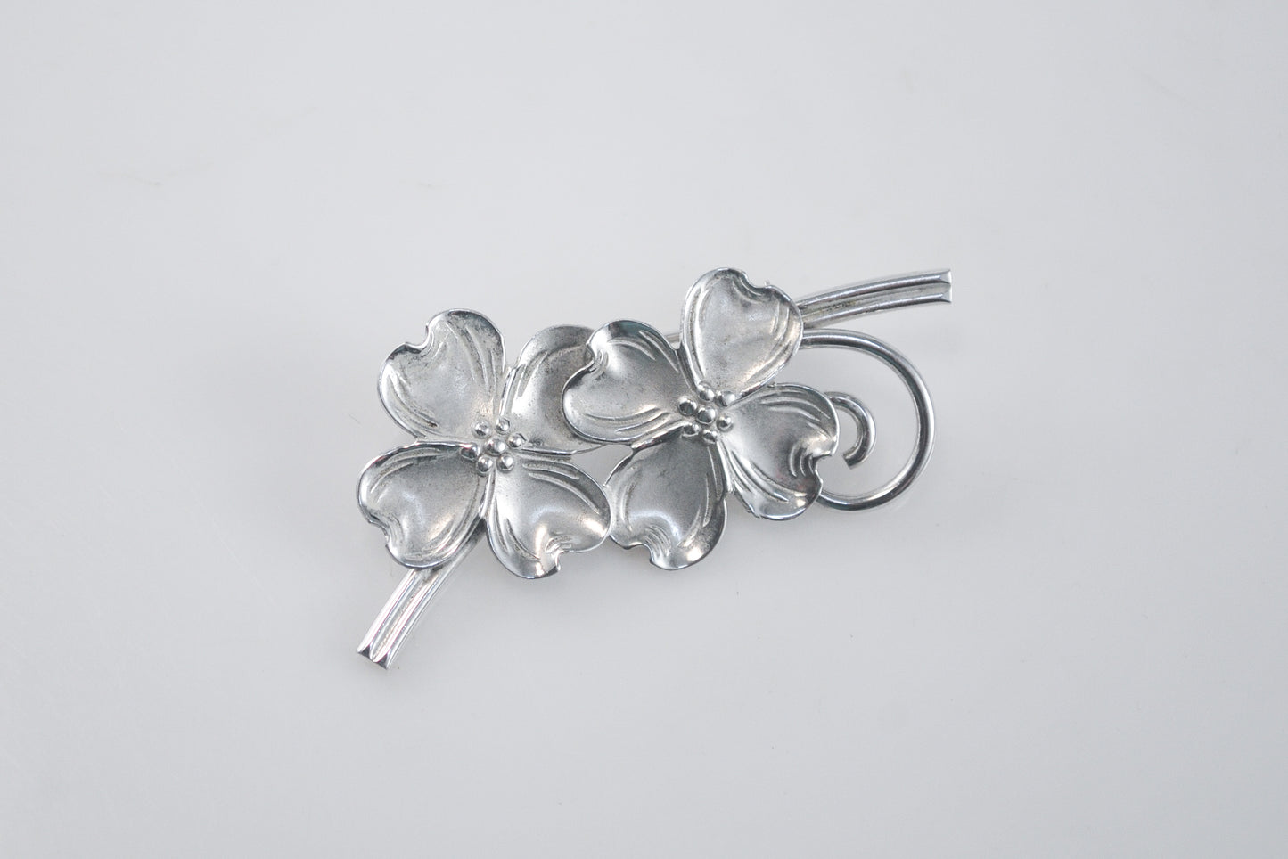 Vintage Beau Sterling Silver Dogwood Flower Brooch