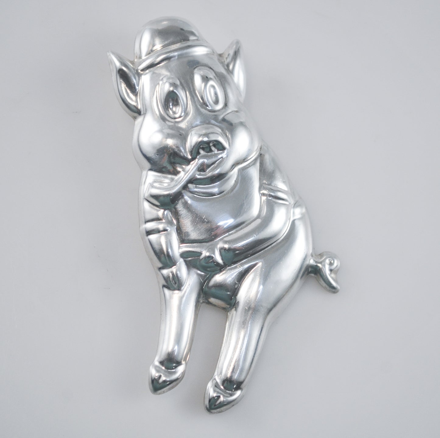 Large Sterling Silver Pig Brooch