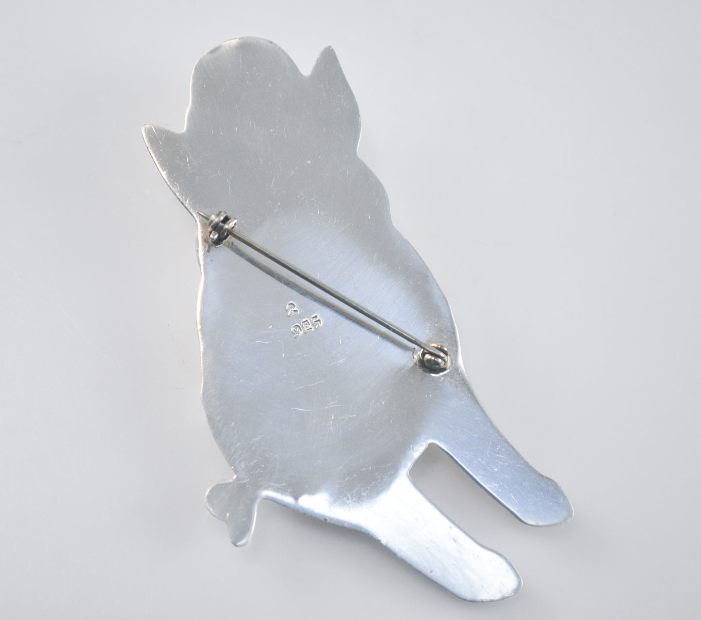 Large Sterling Silver Pig Brooch