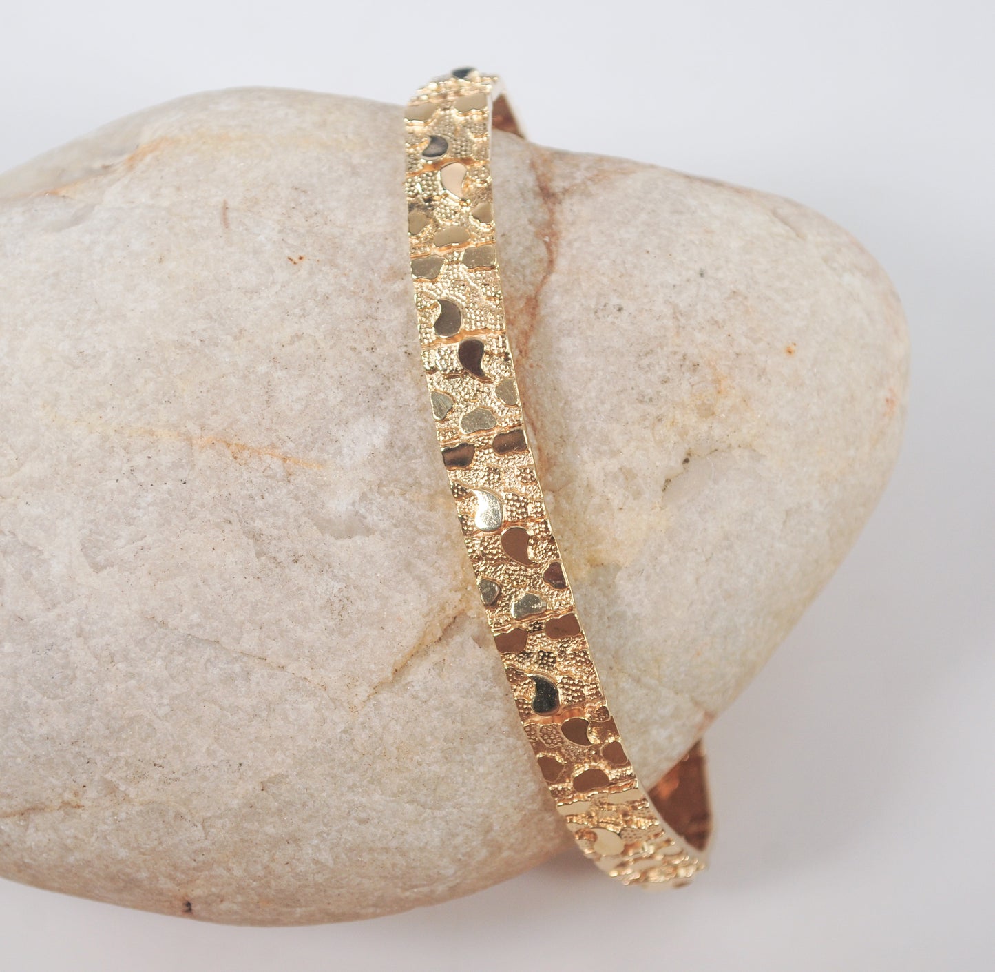 14K Gold Nugget Bracelet