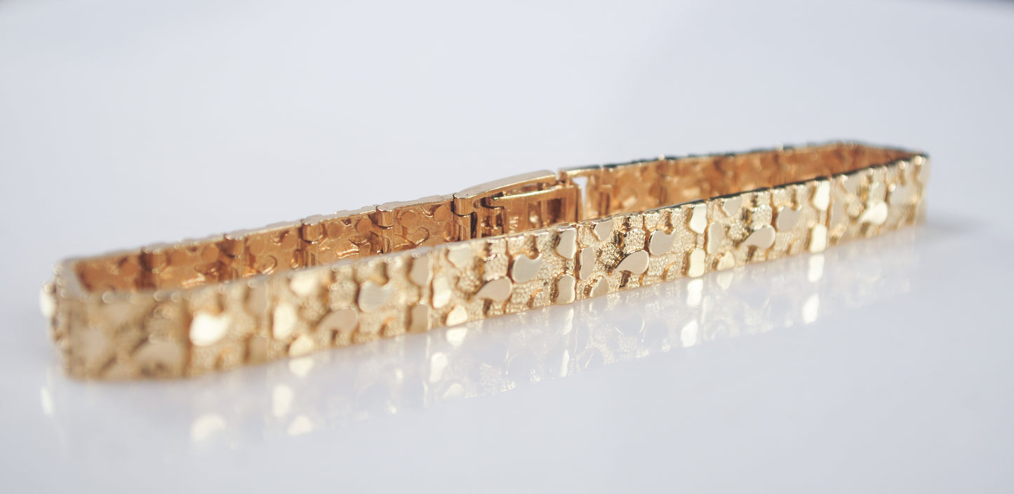 14K Gold Nugget Bracelet