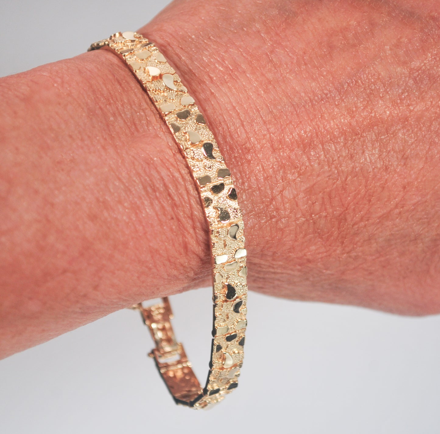 14K Gold Nugget Bracelet