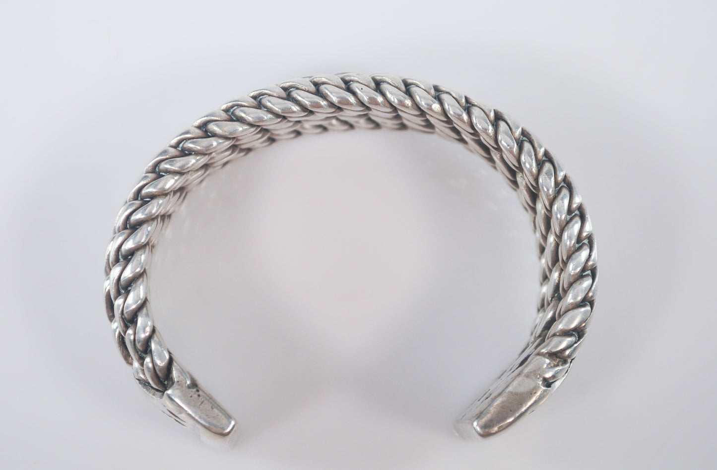 Heavy Southwestern Sterling Silver Braided Rope Cuff Bracelet, 126 Grams