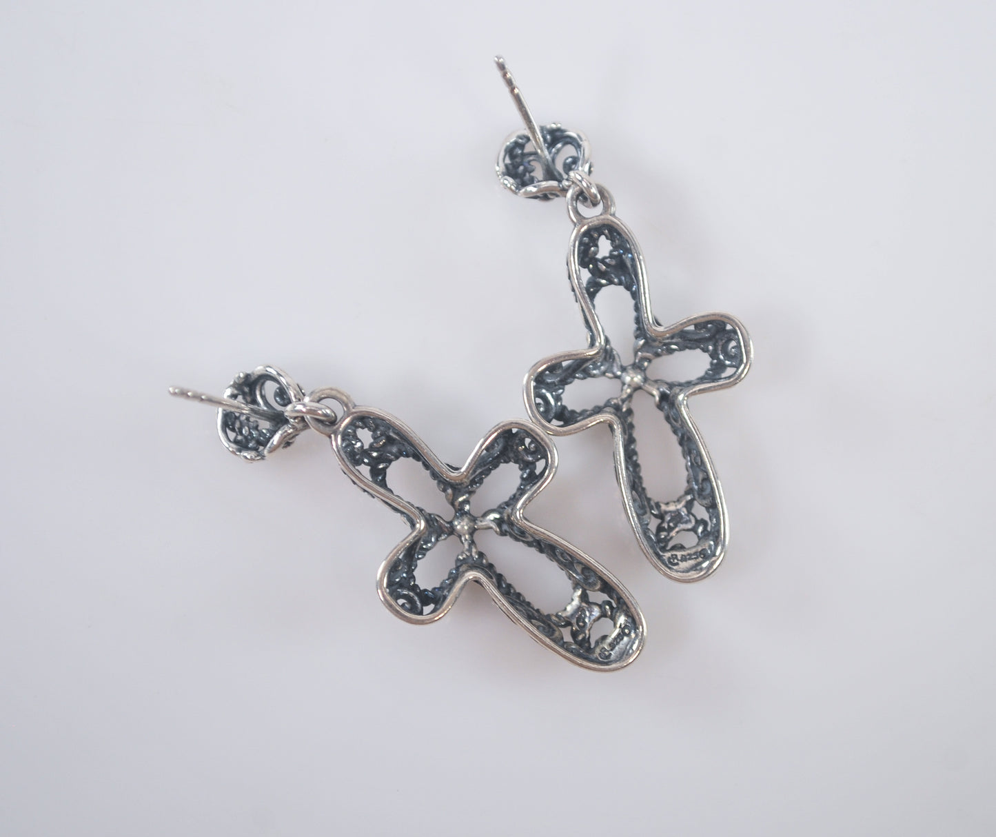 Relios Carolyn Pollack Sterling Silver Southwestern Cross Earrings