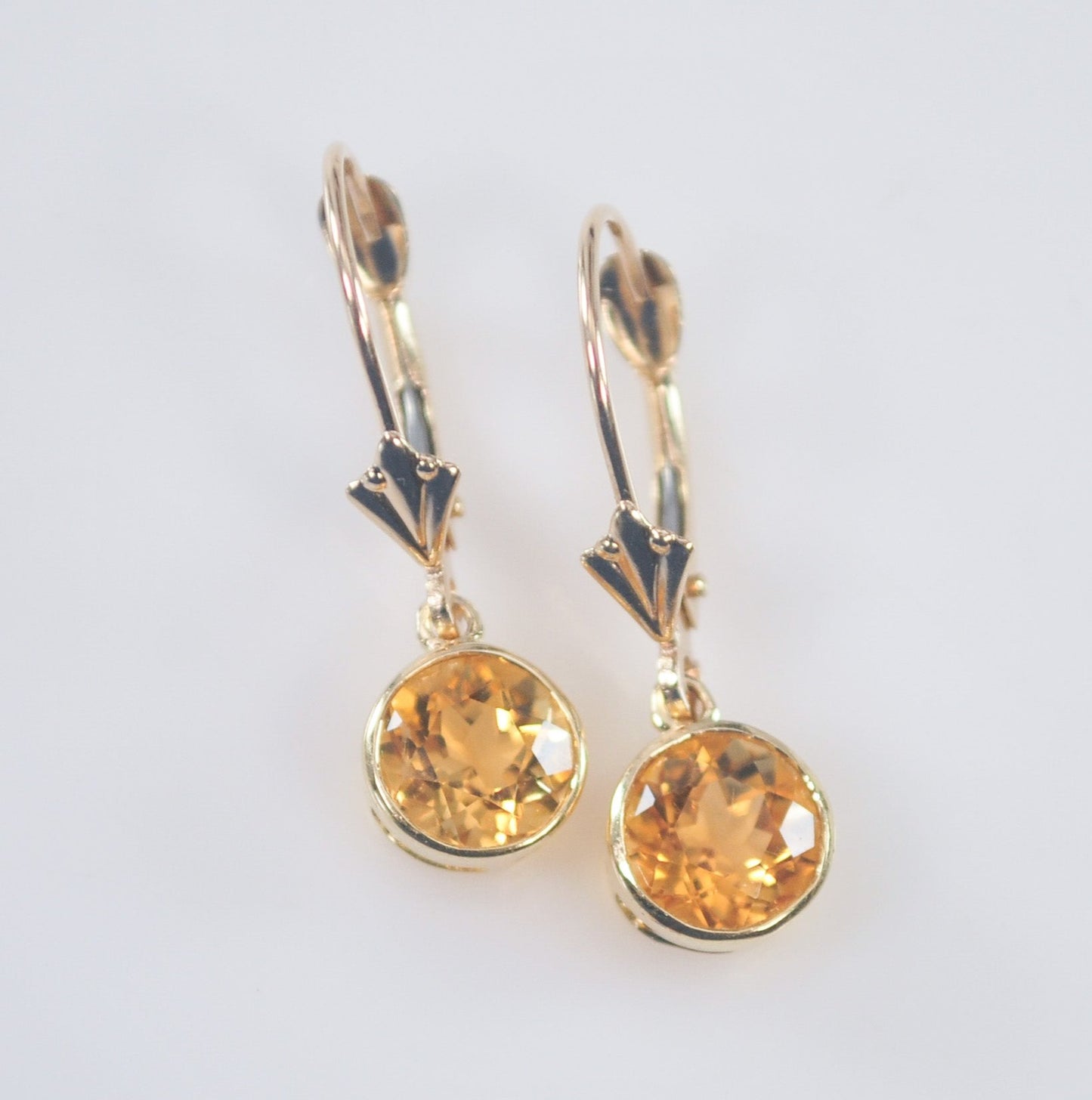 14K Gold Citrine Earrings