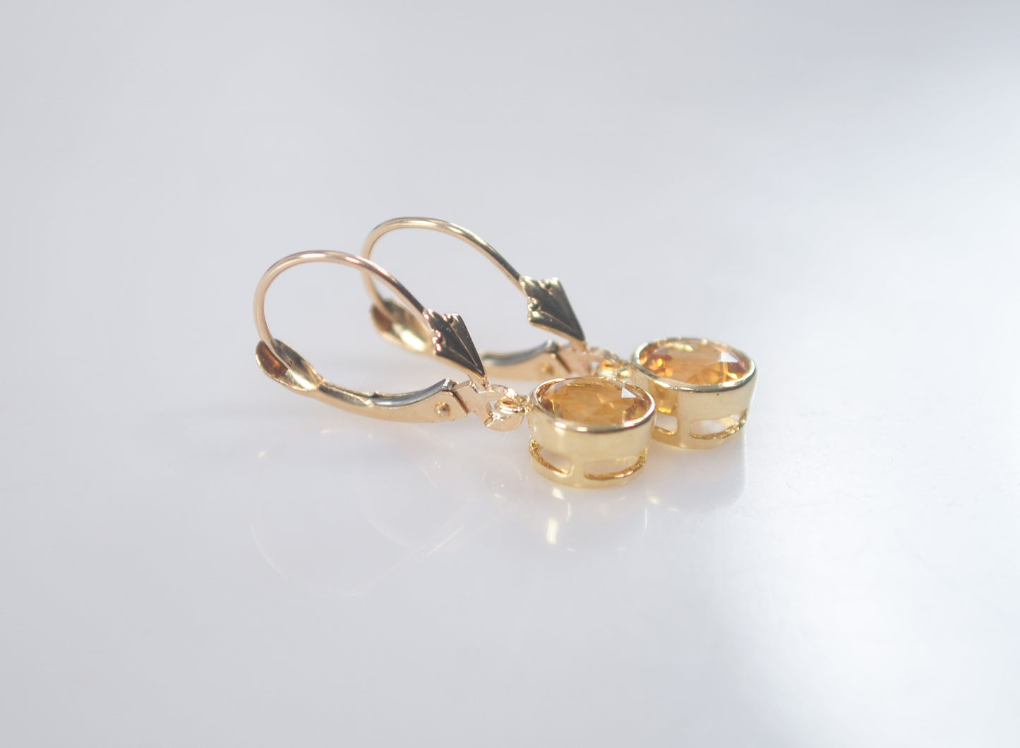 14K Gold Citrine Earrings