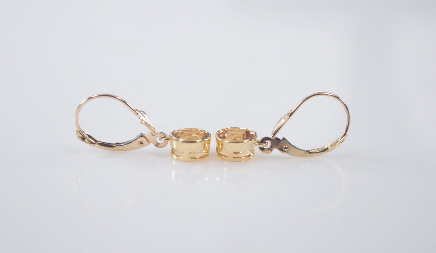 14K Gold Citrine Earrings