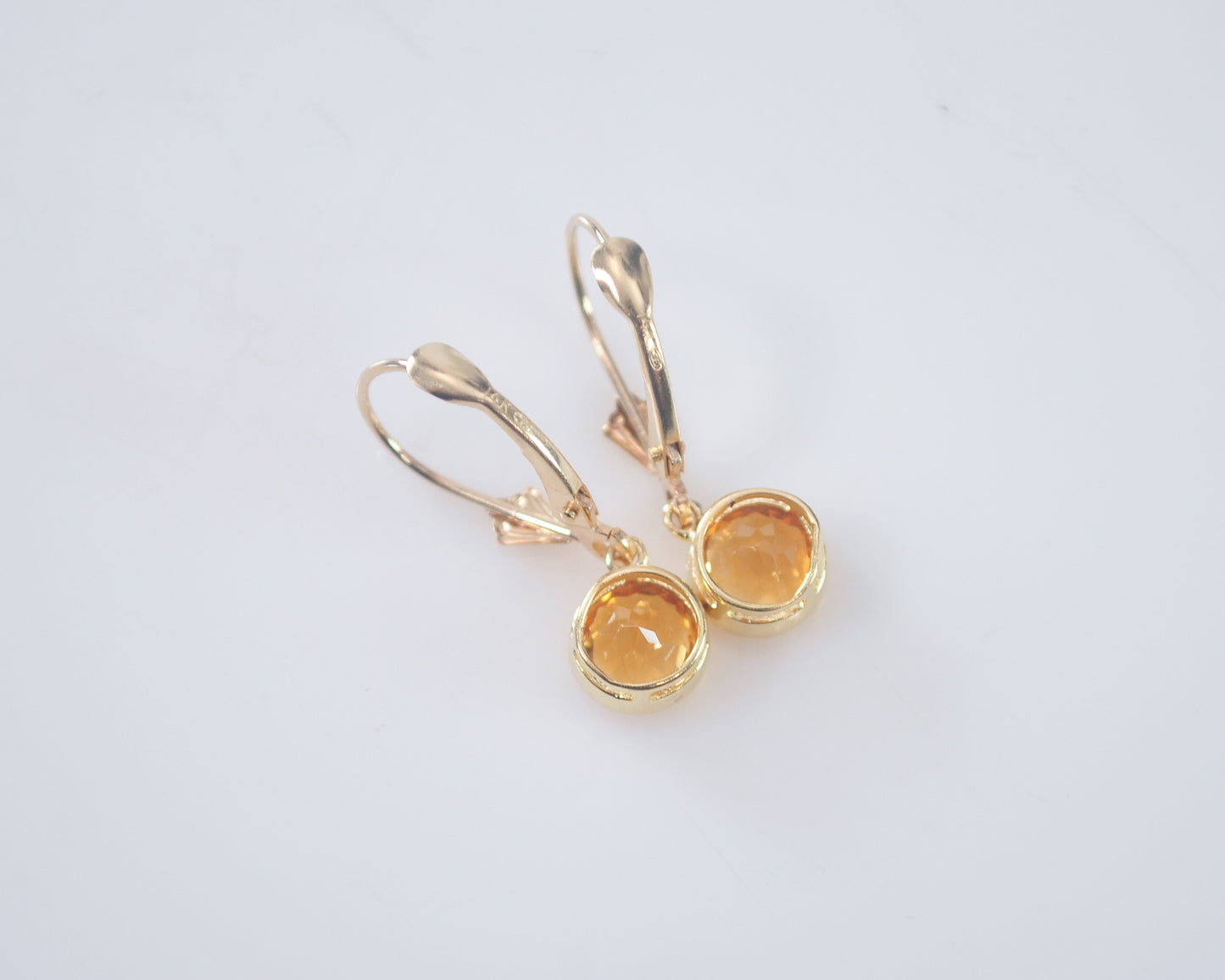 14K Gold Citrine Earrings