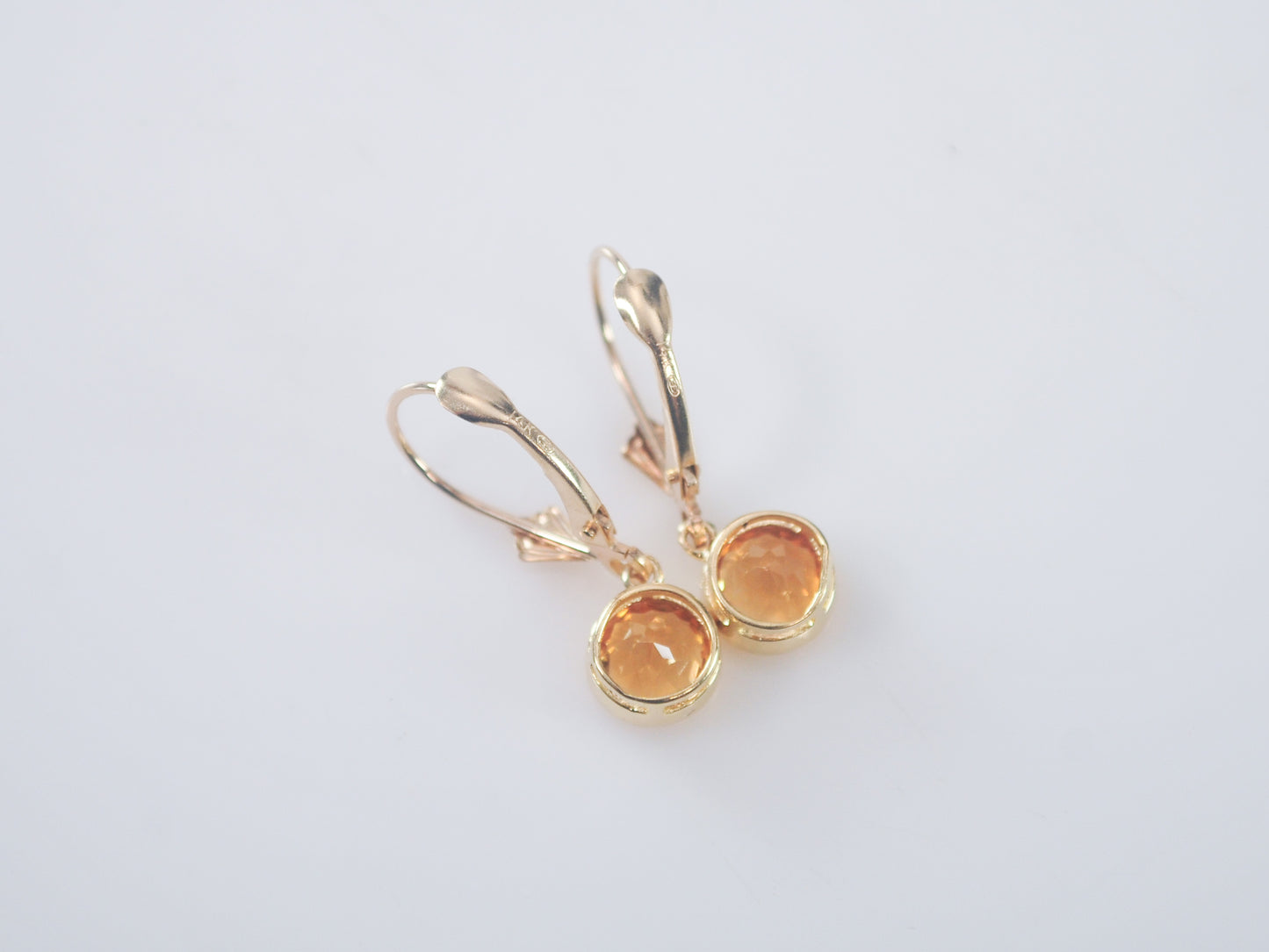 14K Gold Citrine Earrings