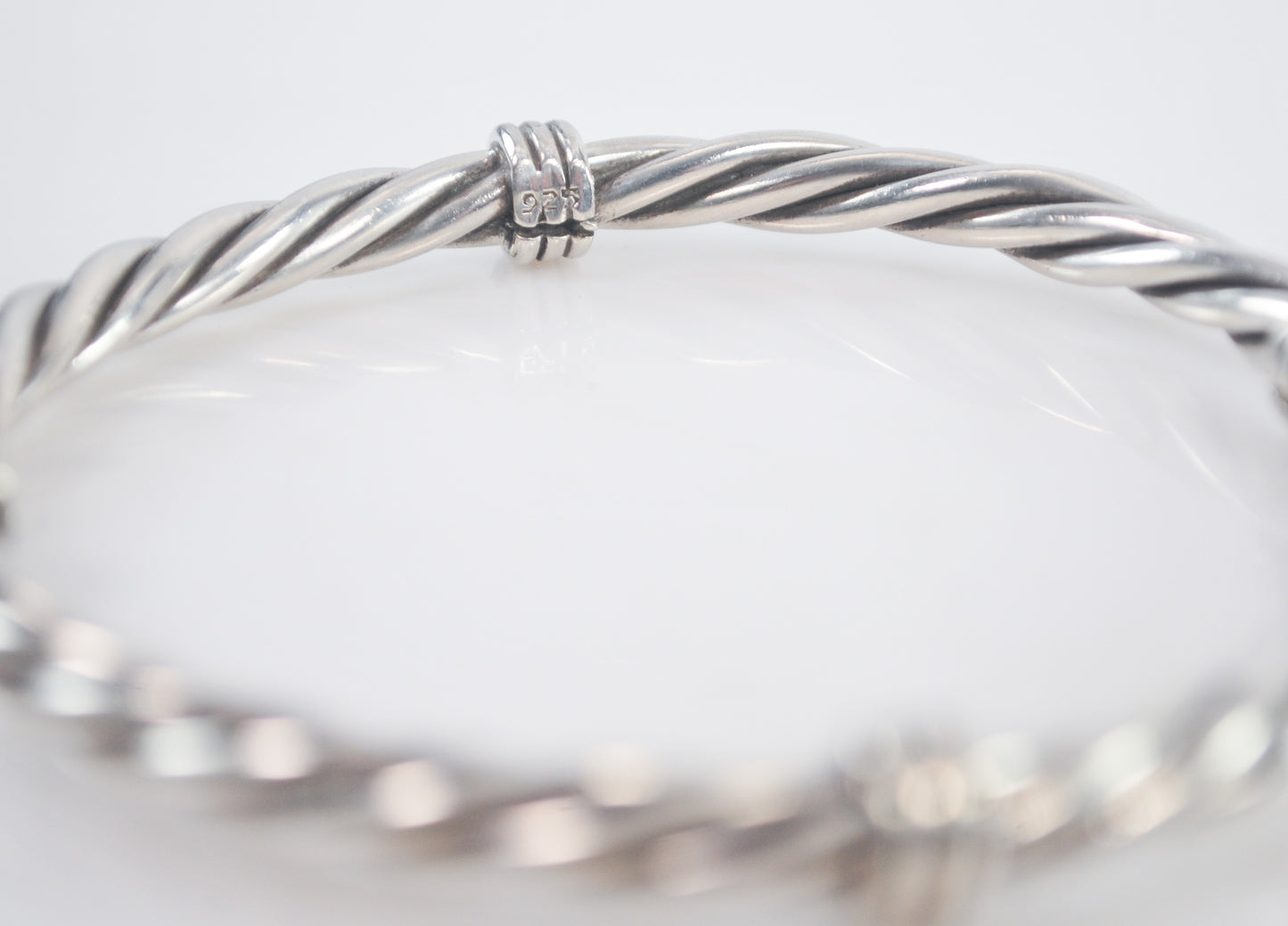 Heavy Sterling Silver Cable Bangle Bracelet