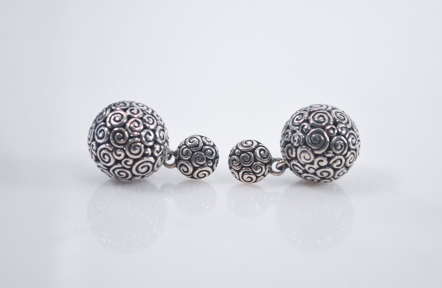 Designer Sterling Silver Ball Earrings