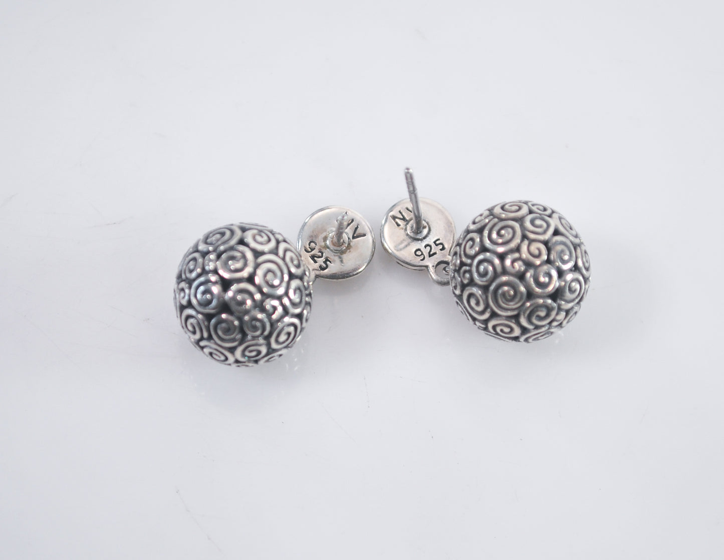 Designer Sterling Silver Ball Earrings