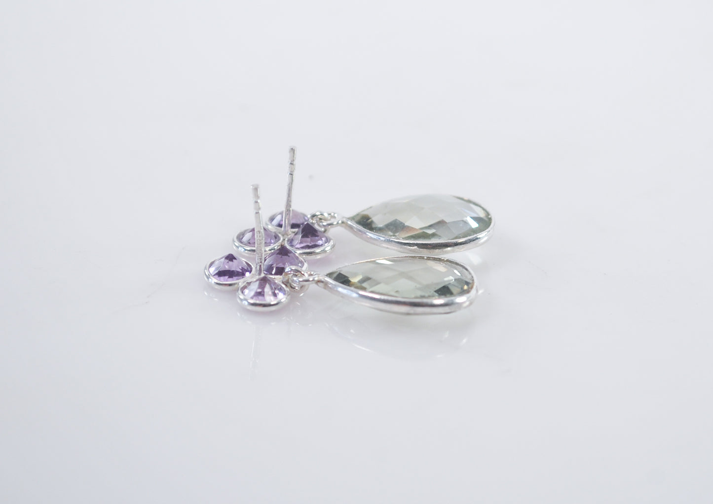 YS India 925 Amethyst Prasiolite Earrings