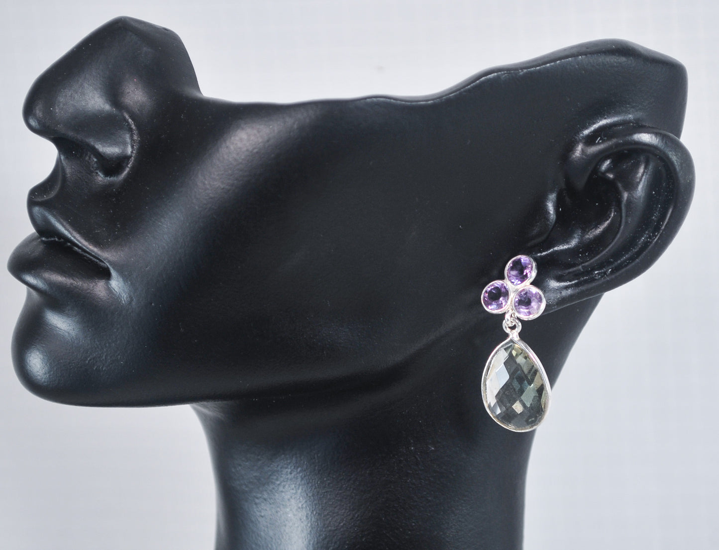 YS India 925 Amethyst Prasiolite Earrings