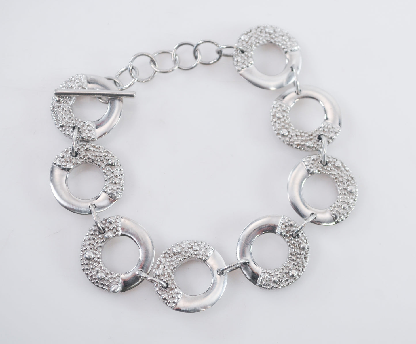 Modernist Sterling Silver Circle Bracelet