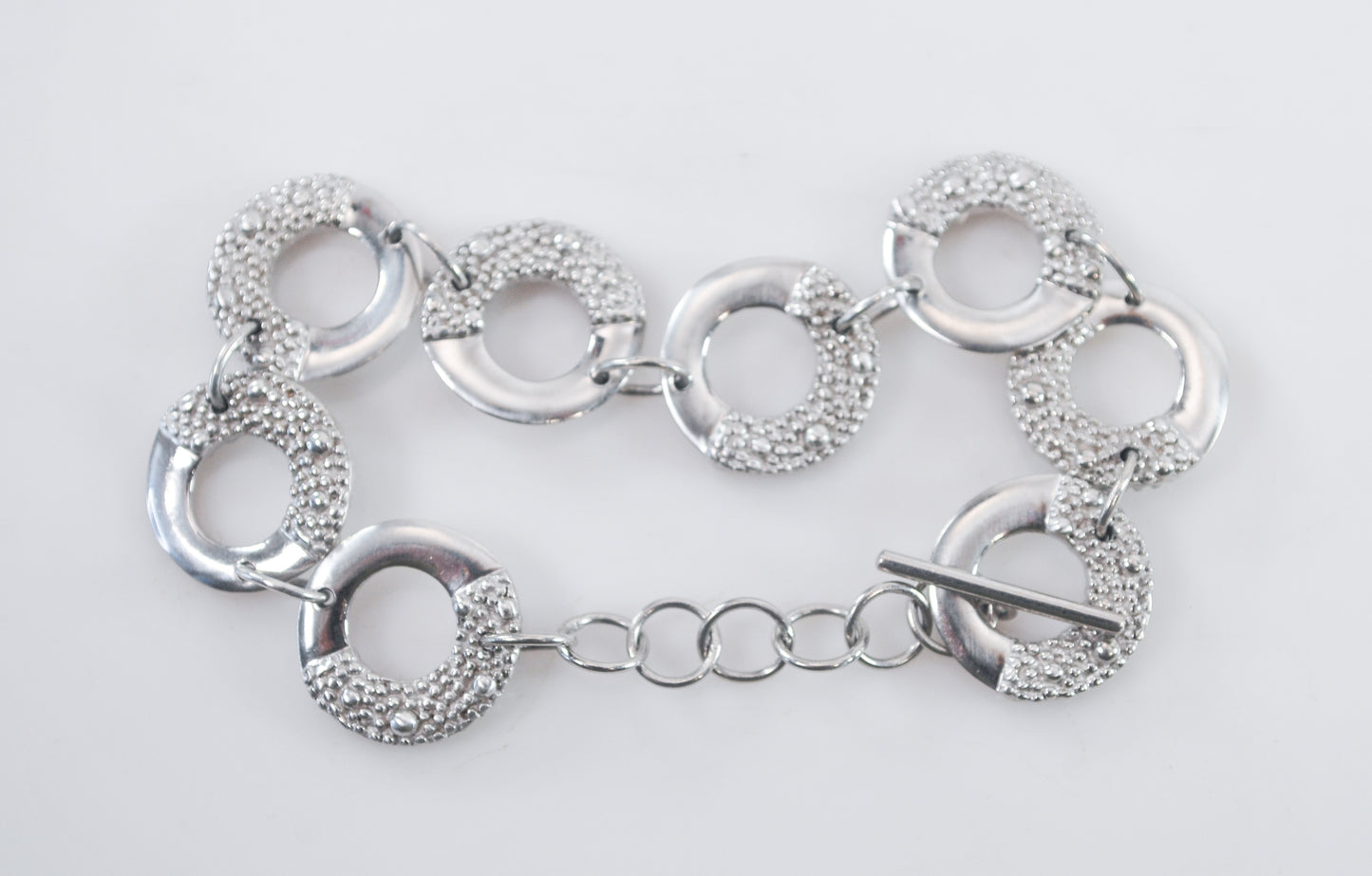 Modernist Sterling Silver Circle Bracelet