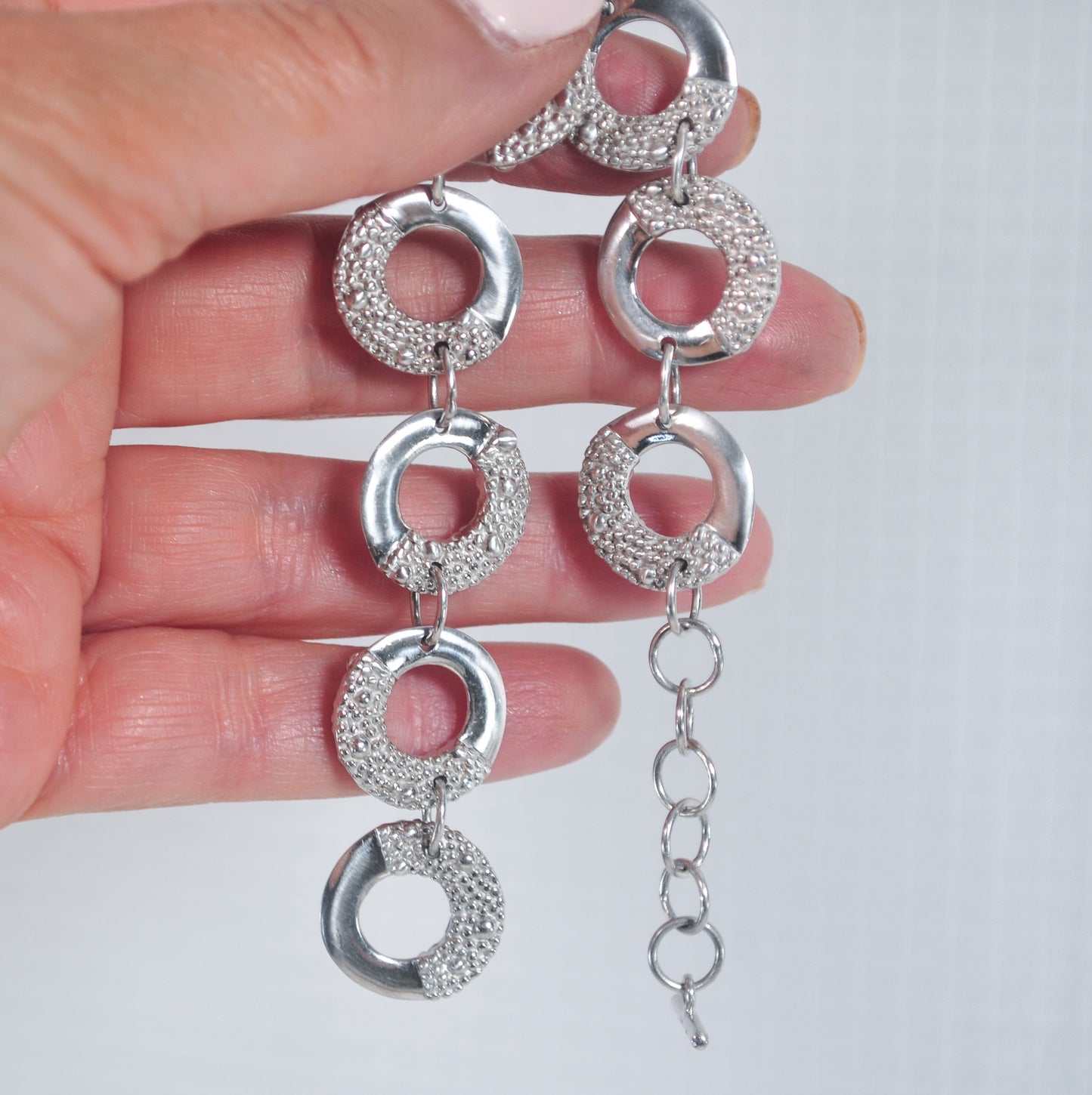 Modernist Sterling Silver Circle Bracelet