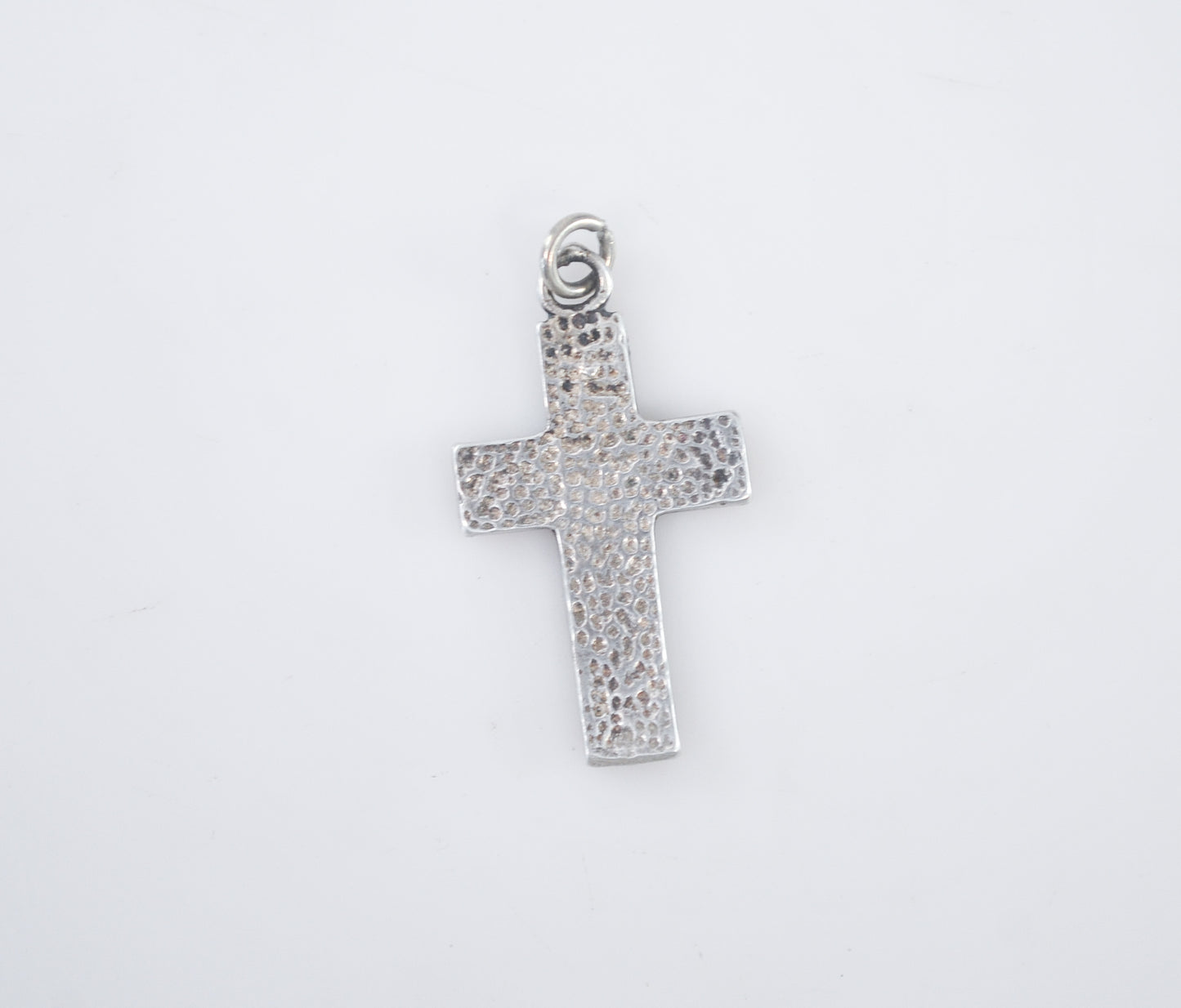 Small Sterling Silver Chrysocolla Cross Pendant