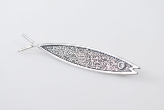 Vintage Beau Sterling Silver Ichthys Fish Brooch