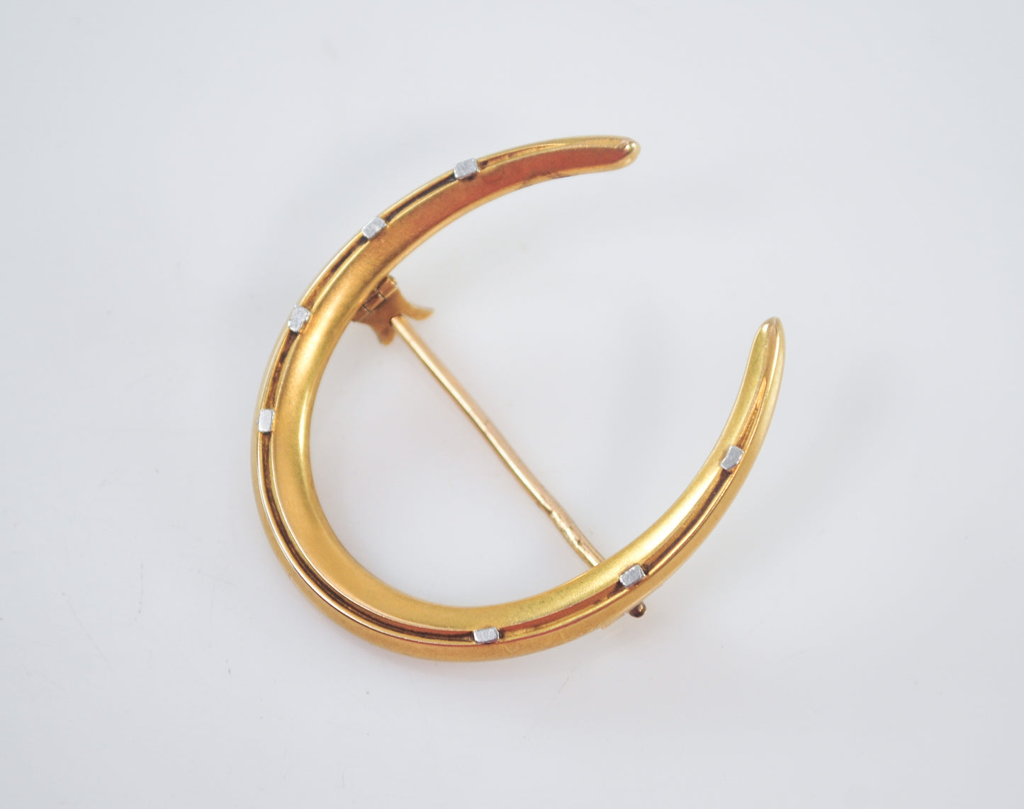 Antique 14K Gold Riker Brothers Horseshoe Brooch