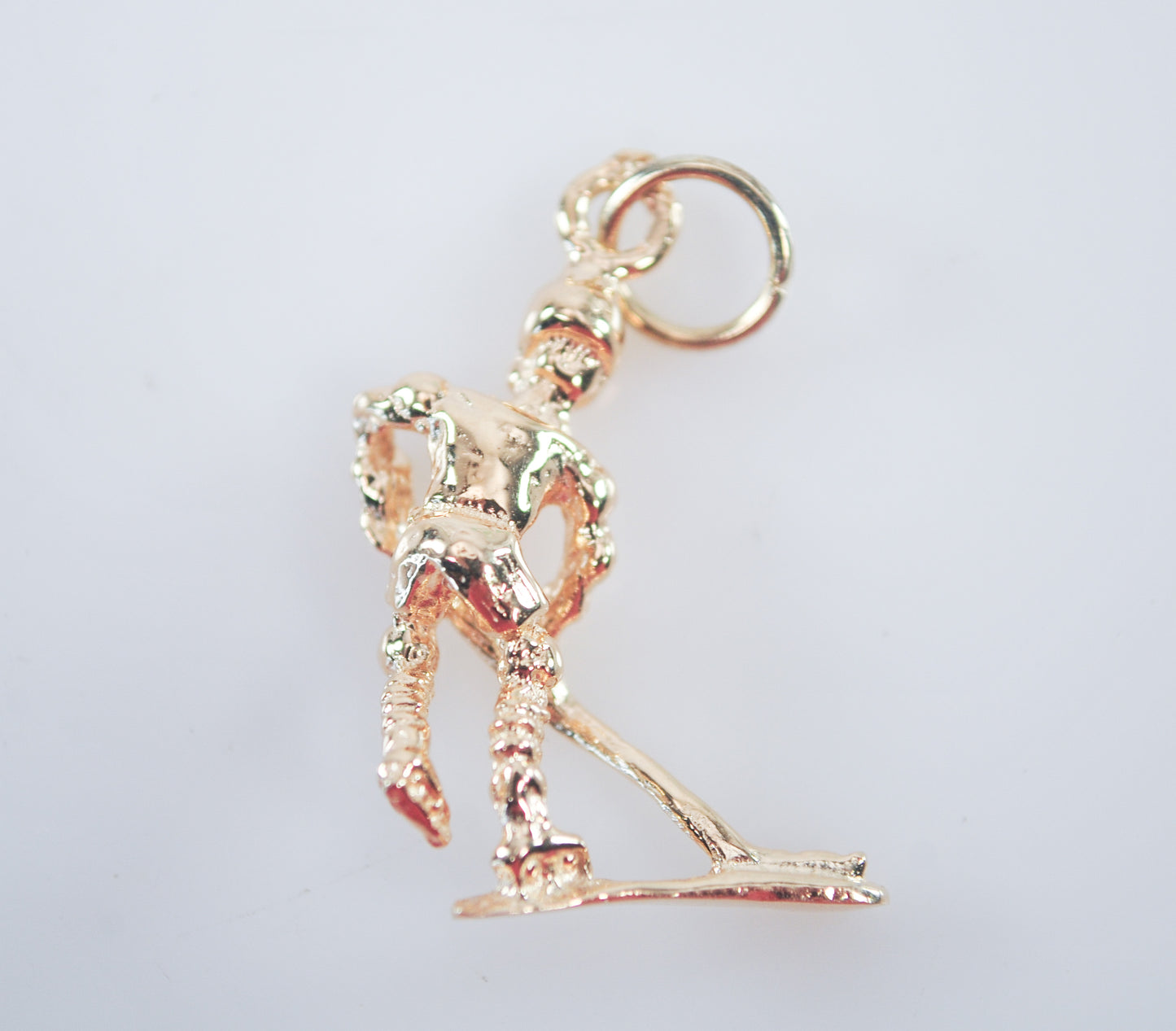 14K Gold Hockey Player Charm Pendant