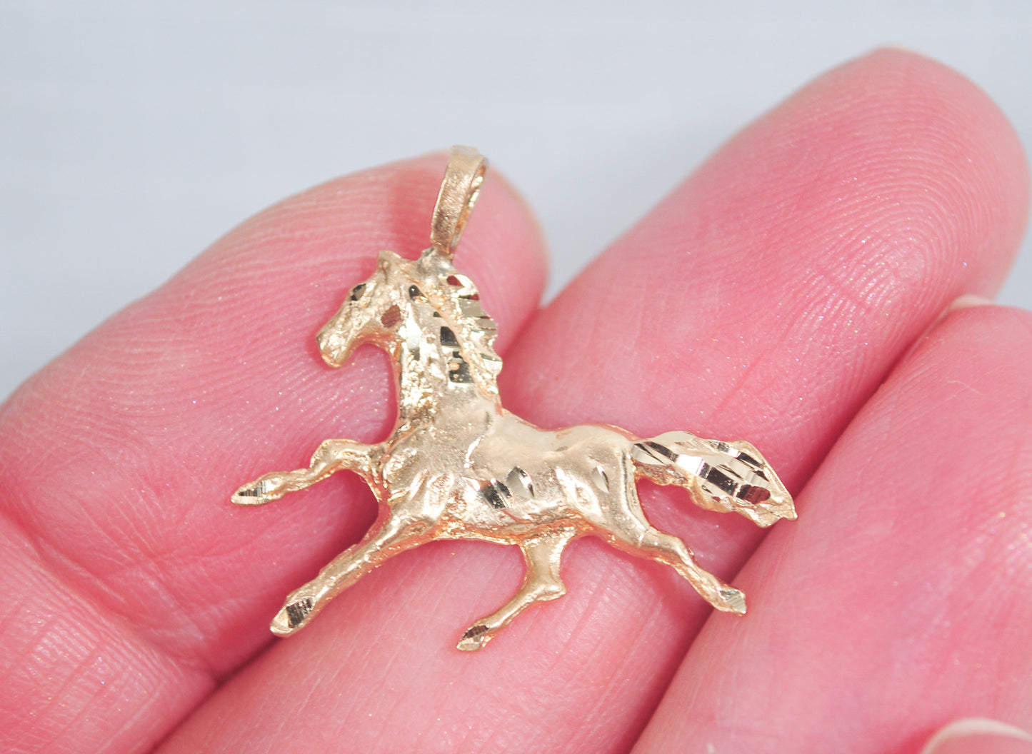 14K Gold Horse Charm Pendant