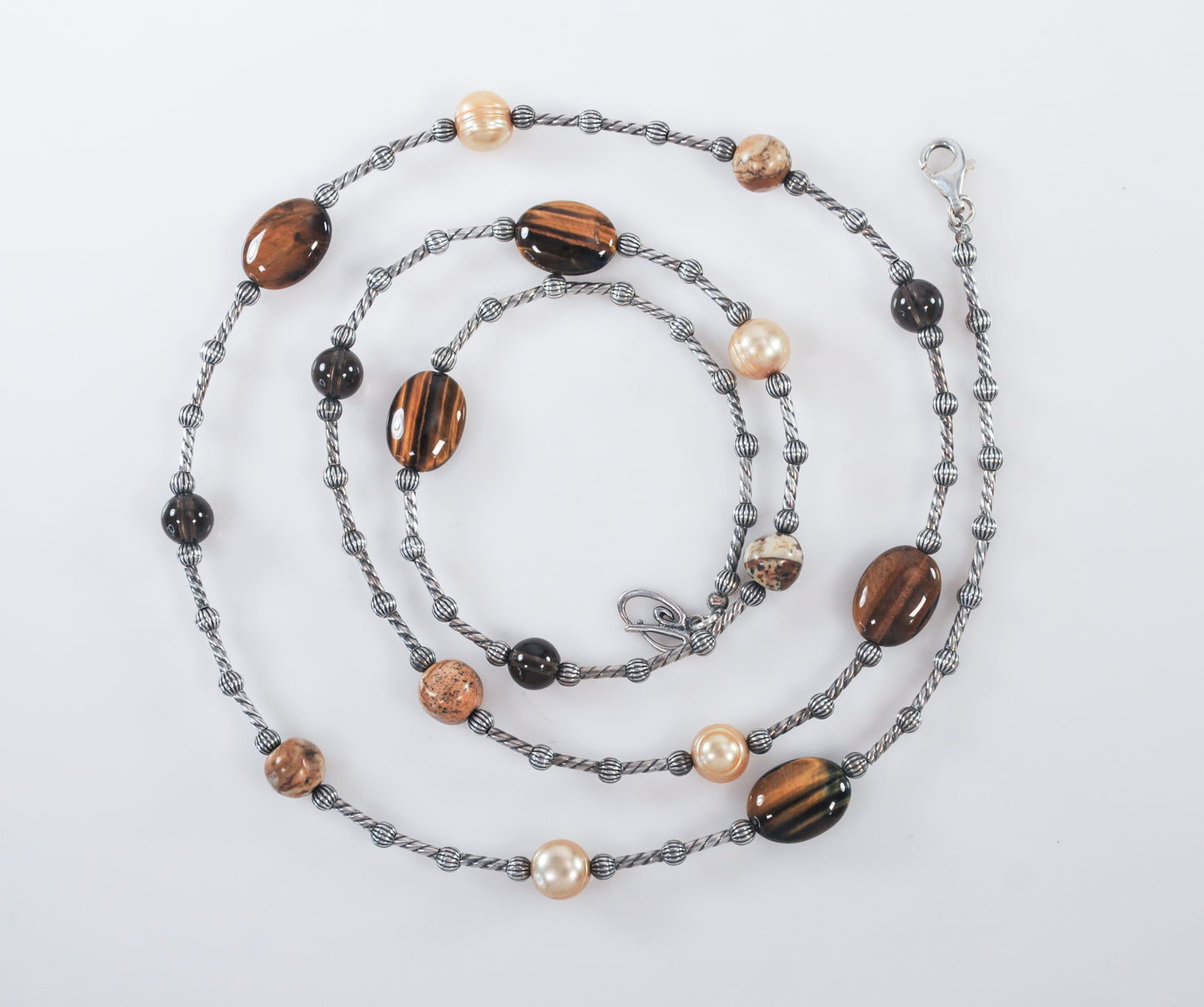 Carolyn Pollack Sterling Silver Southwestern Earthtone Bead Necklace