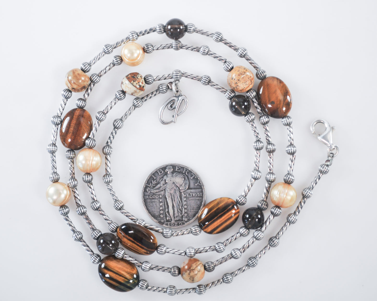 Carolyn Pollack Sterling Silver Southwestern Earthtone Bead Necklace