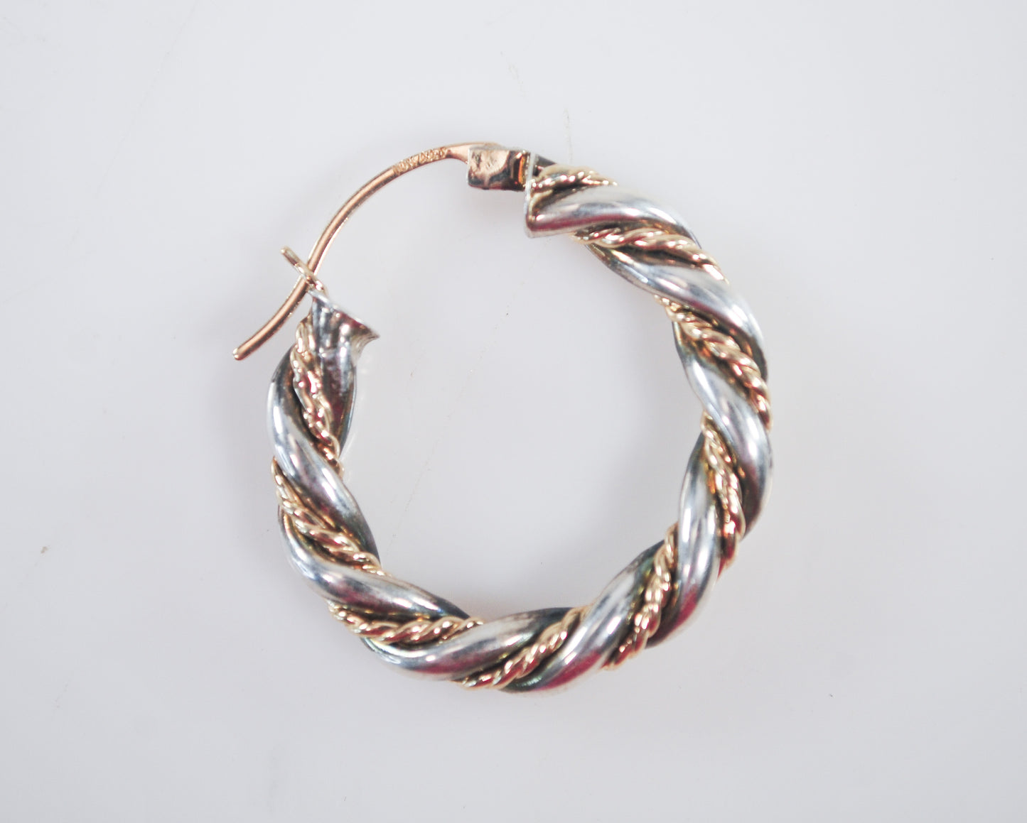 AAJ Sterling Silver 10K Gold Hoop Earrings