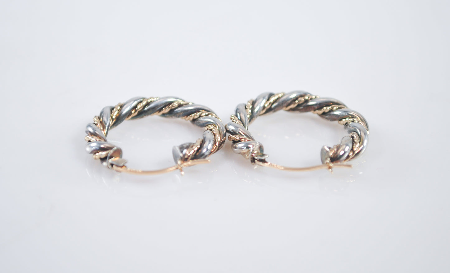 AAJ Sterling Silver 10K Gold Hoop Earrings