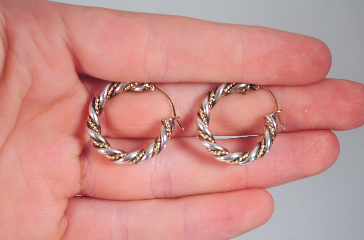 AAJ Sterling Silver 10K Gold Hoop Earrings