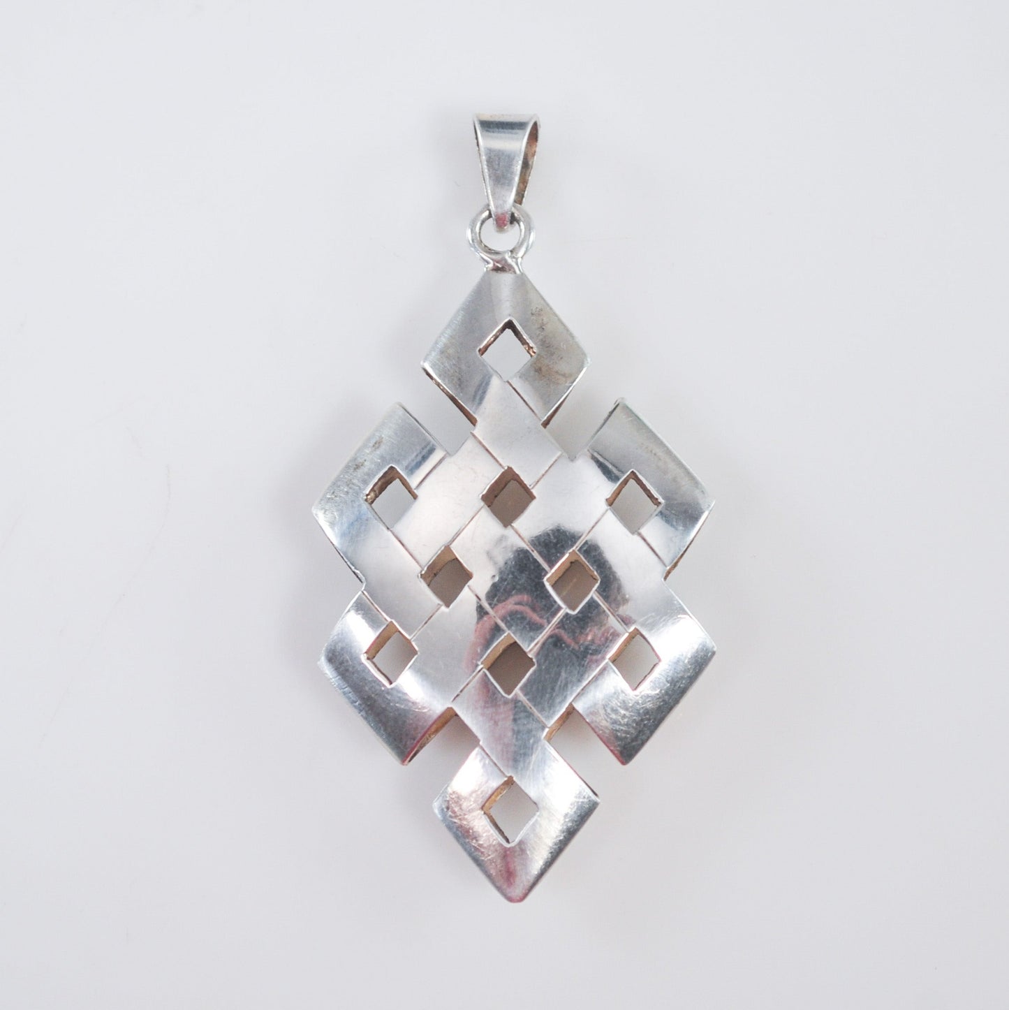 Tibetan Endless Knot Sterling Silver Pendant