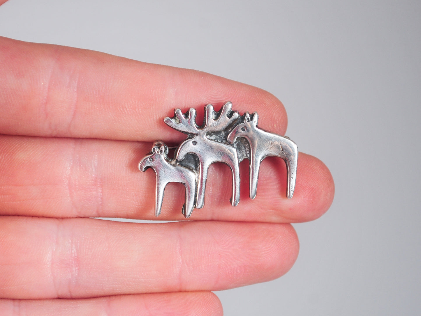 Sterling Silver Moose Brooch