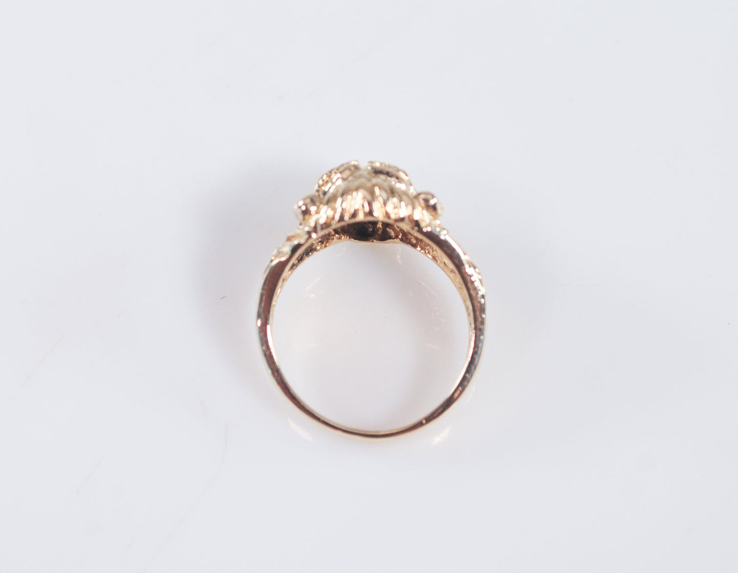 14K Gold Diamond Lion Head Ring