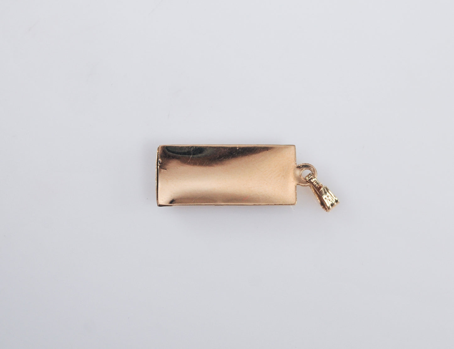 14K Gold Bar Charm Pendant