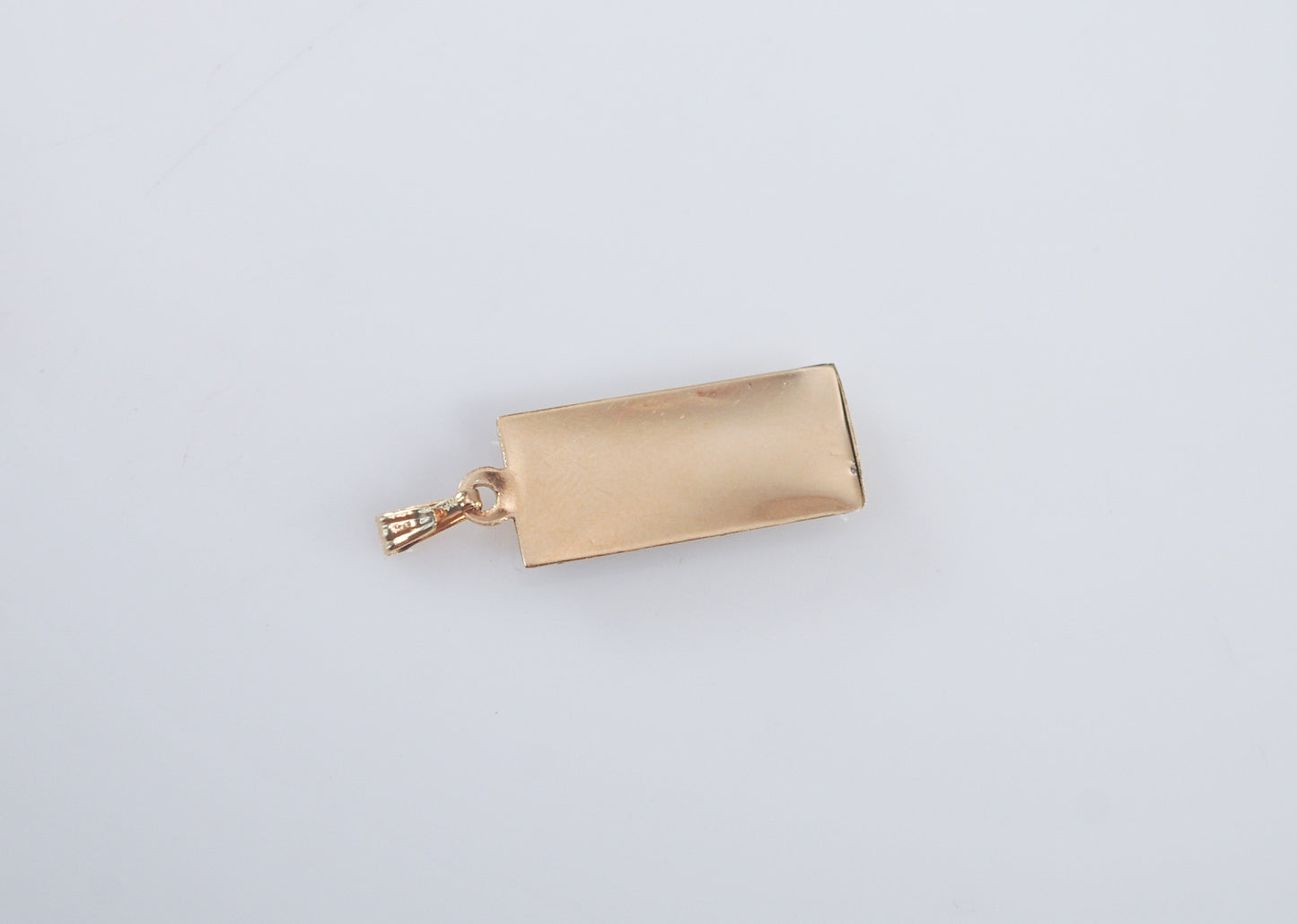 14K Gold Bar Charm Pendant