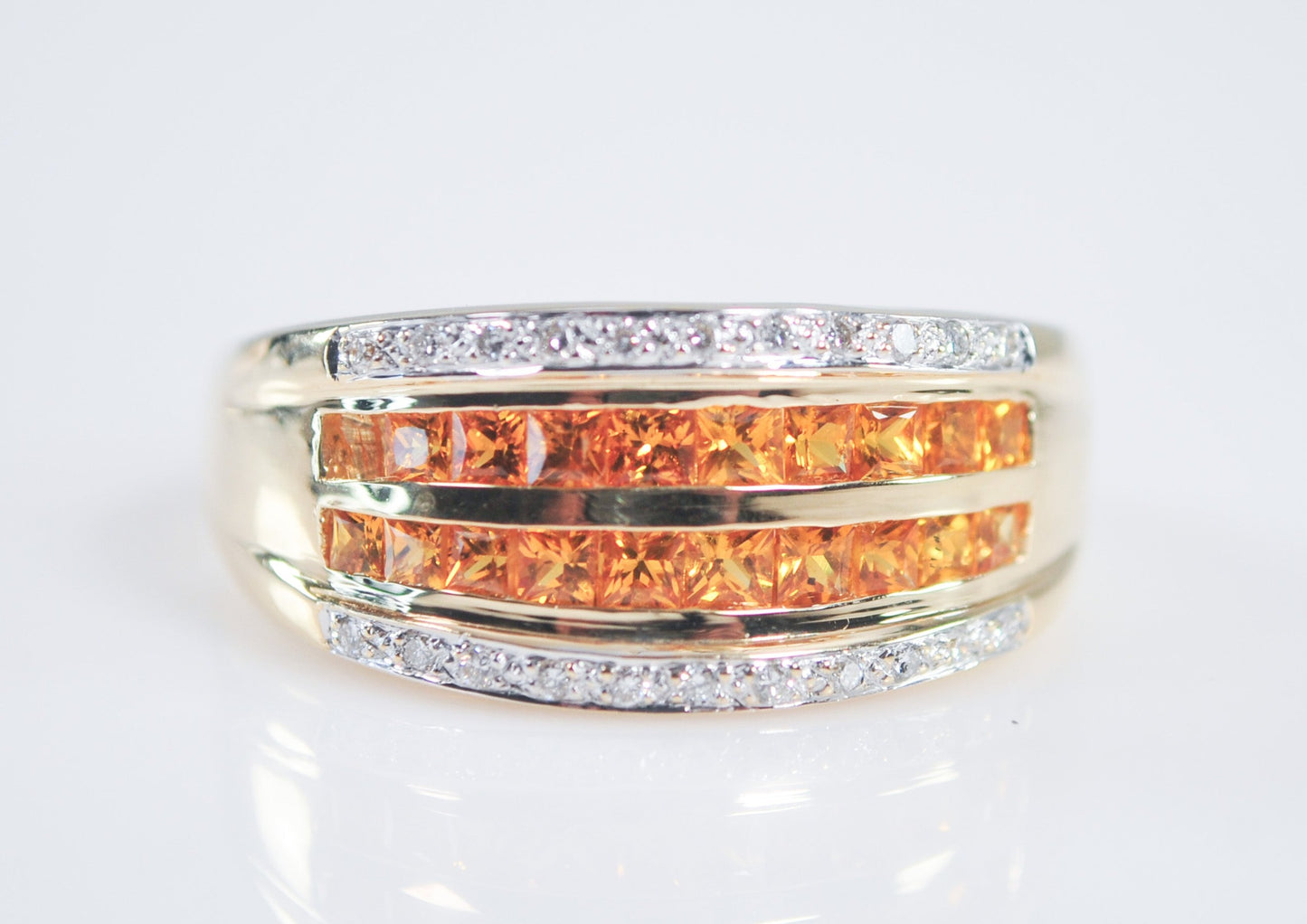 18K Gold Citrine and Diamond Ring