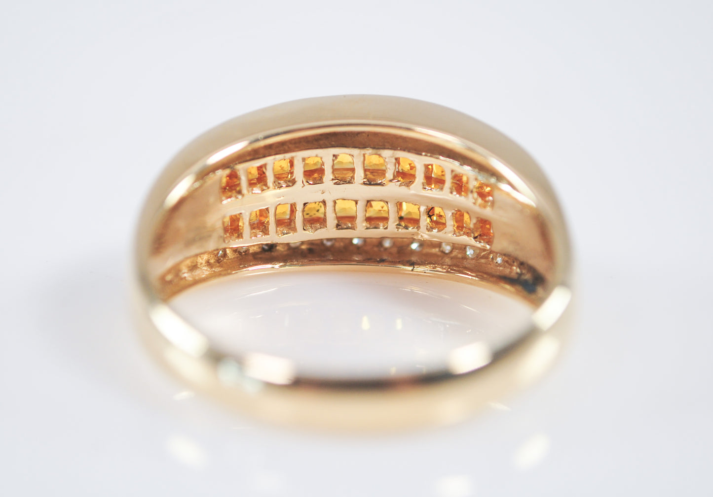 18K Gold Citrine and Diamond Ring