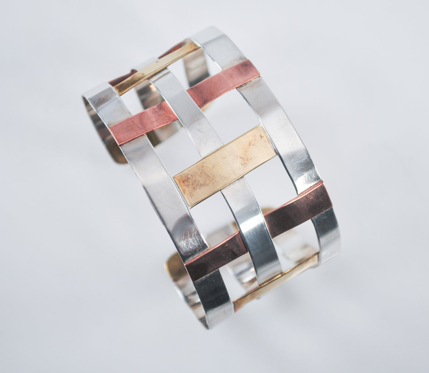 RLM Studio Wide Sterling Silver Copper Brass Cuff Bracelet