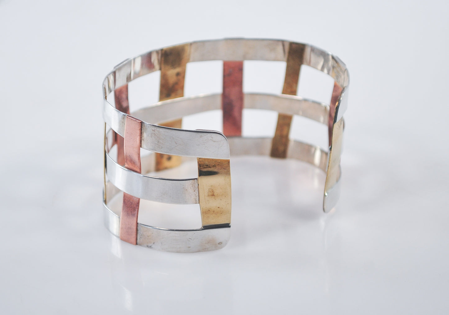 RLM Studio Wide Sterling Silver Copper Brass Cuff Bracelet