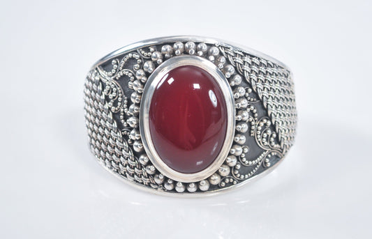 BA 925 Suarti Sterling Silver Carnelian Cuff Bracelet