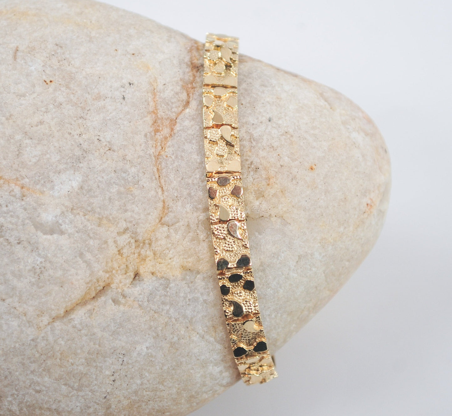 14K Gold Nugget Bracelet