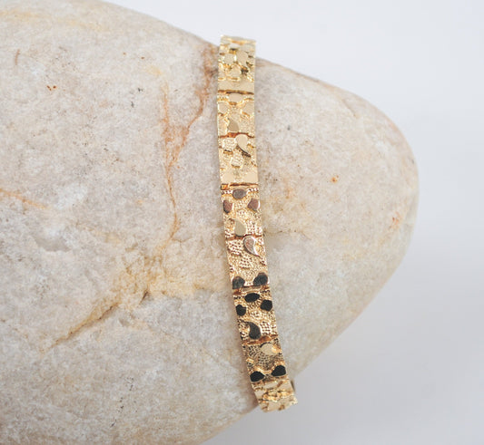 14K Gold Nugget Bracelet